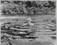 John Burroughs swimming in a mountain stream