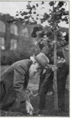 John Burroughs planting a tree