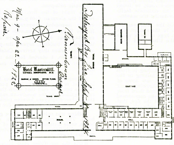 Floor plan of the Hotel Kaaterskill - First Floor